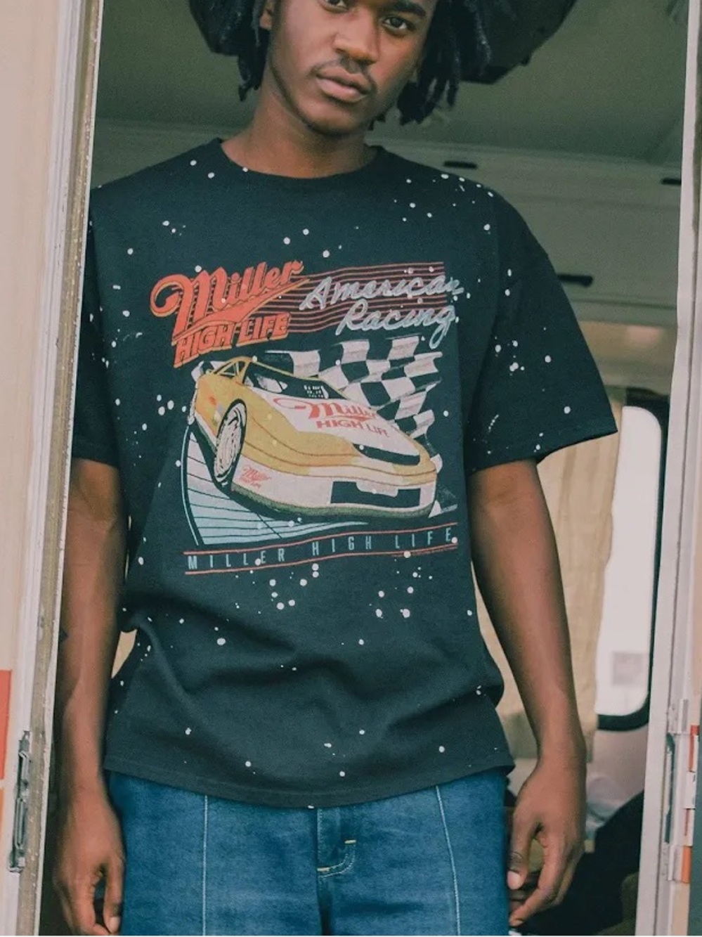 Junk Food Clothing unisex tee small Black Racing Graphic Tee racing